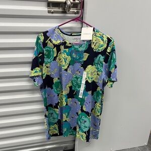 NWT Croft & Barrow Short Sleeve Tee - Navy, Lime, Lavender Floral Crew Neck 1X